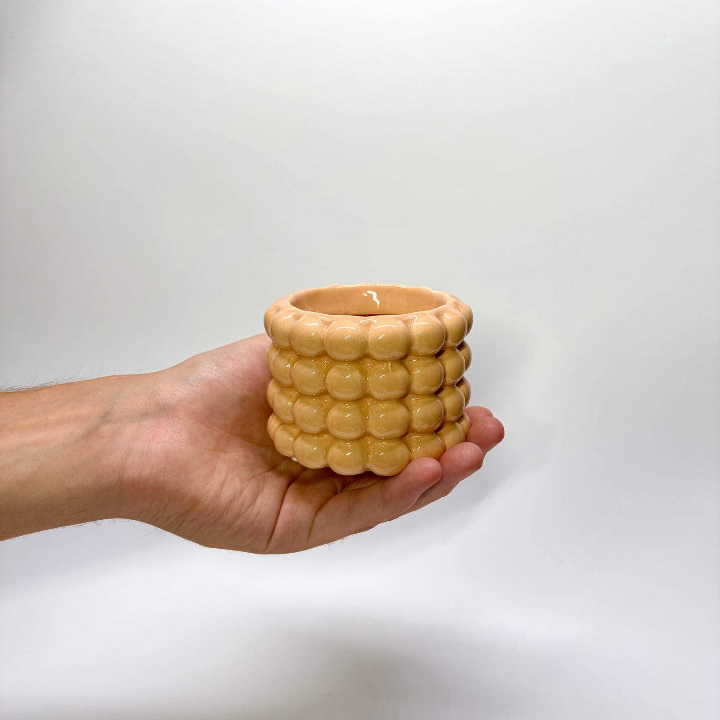 Pot bulles céramique 6,5cm - Beige