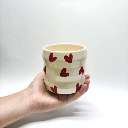 Pot coeurs céramique blanc 10cm Havre Vert