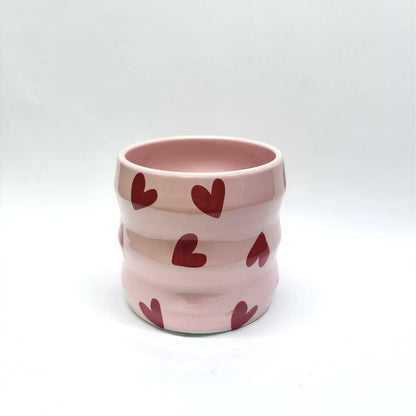 Pot coeurs céramique rose 10cm Havre Vert