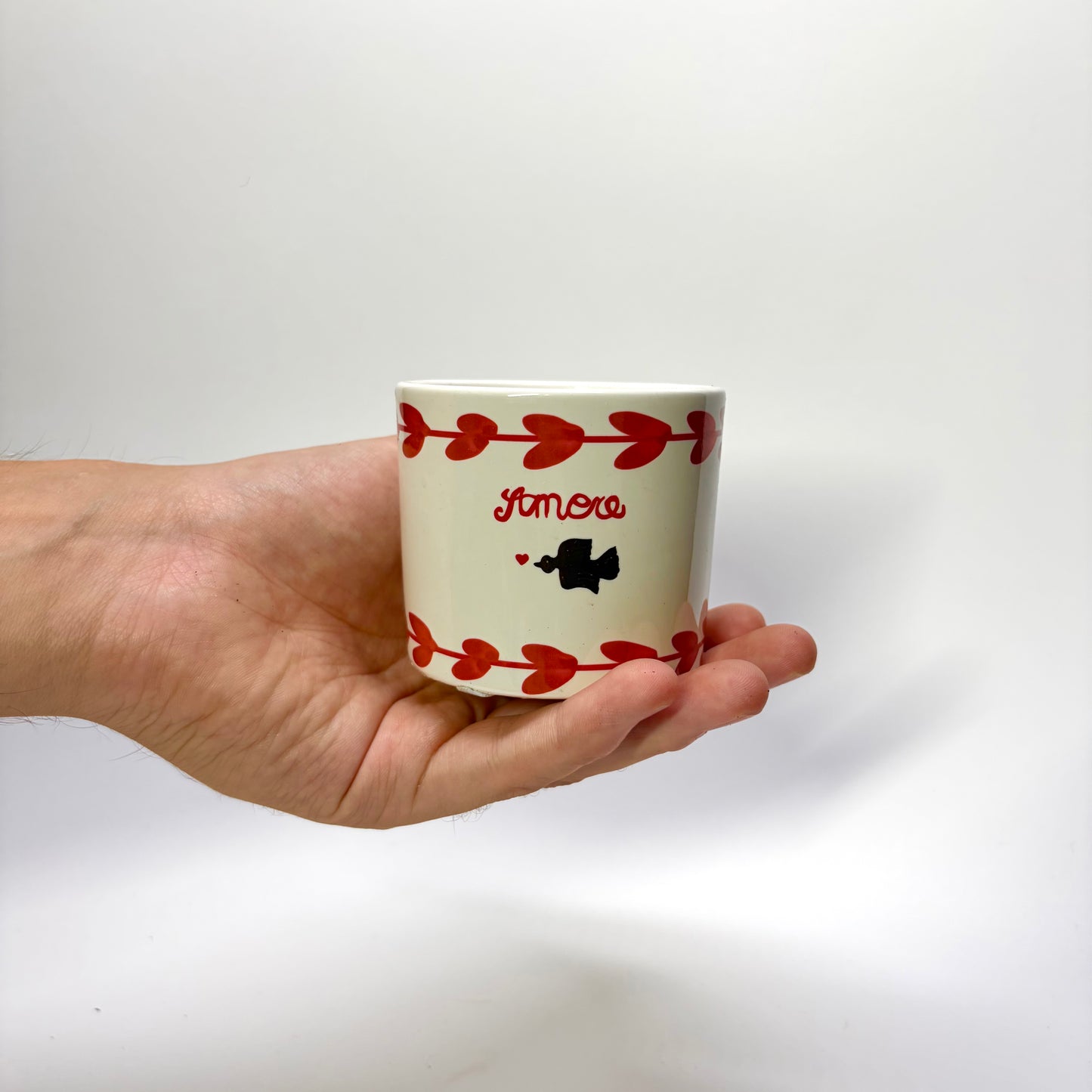 Pot Amore céramique 6cm - Rouge